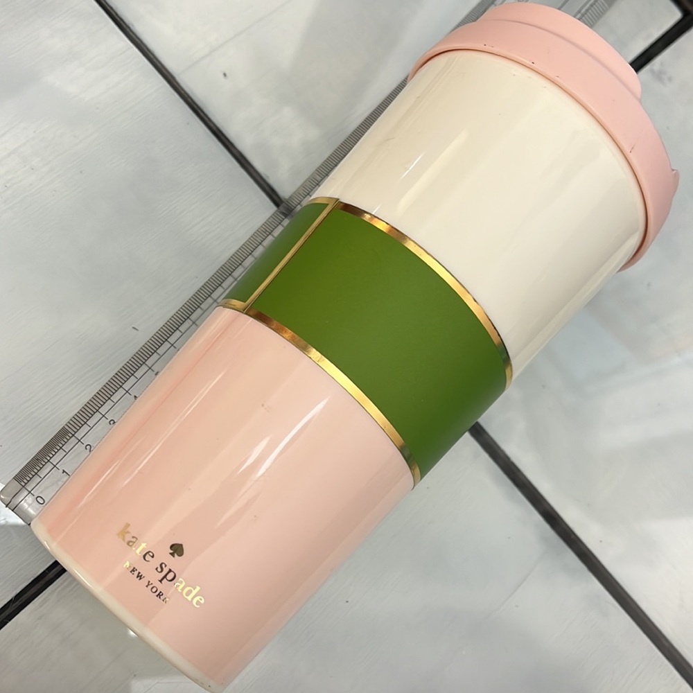 NEW Kate Spade Make Mine a Double Thermal cup mug 16 oz. Perfect for traveling - Picture 5 of 12